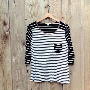 Gibson Latimer Stripe 3/4 Sleeve Women’s Top Size Small